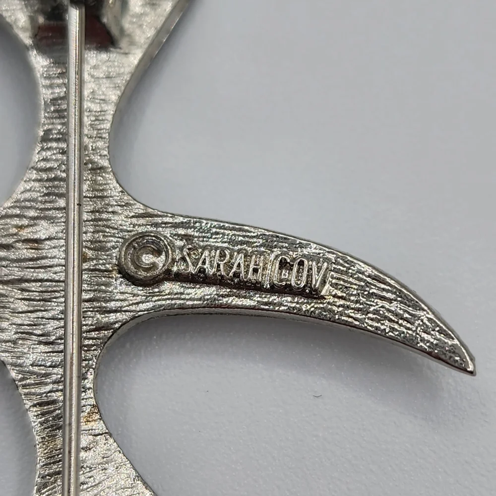 Vintage 70s Sarah Coventry Signed Mr. SeaGull Silver Brooch
